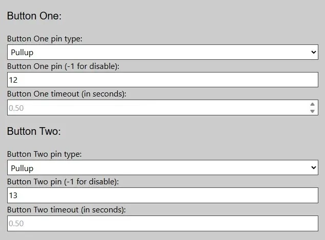 ESPresence web interface showing button configuration for reed switches