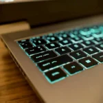 Close up of laptop keyboard keys representing password security starts here